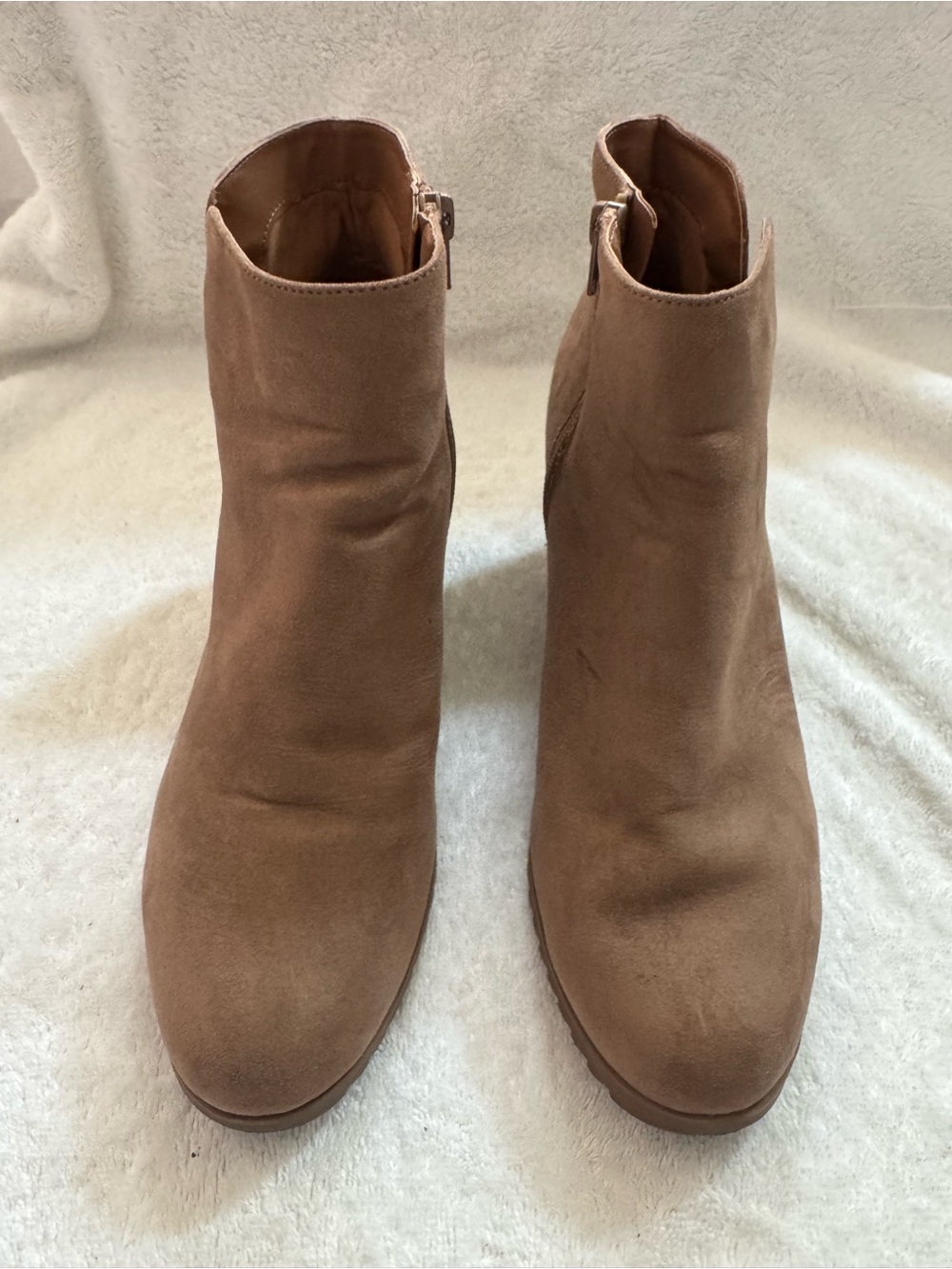 Style & co Women's Brown Suede Ankle Boots - Classic Side-Zip Chelsea Style